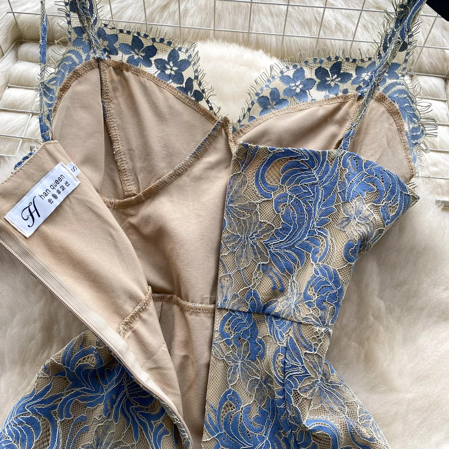 Premium Lace Embroidered Slip Dress