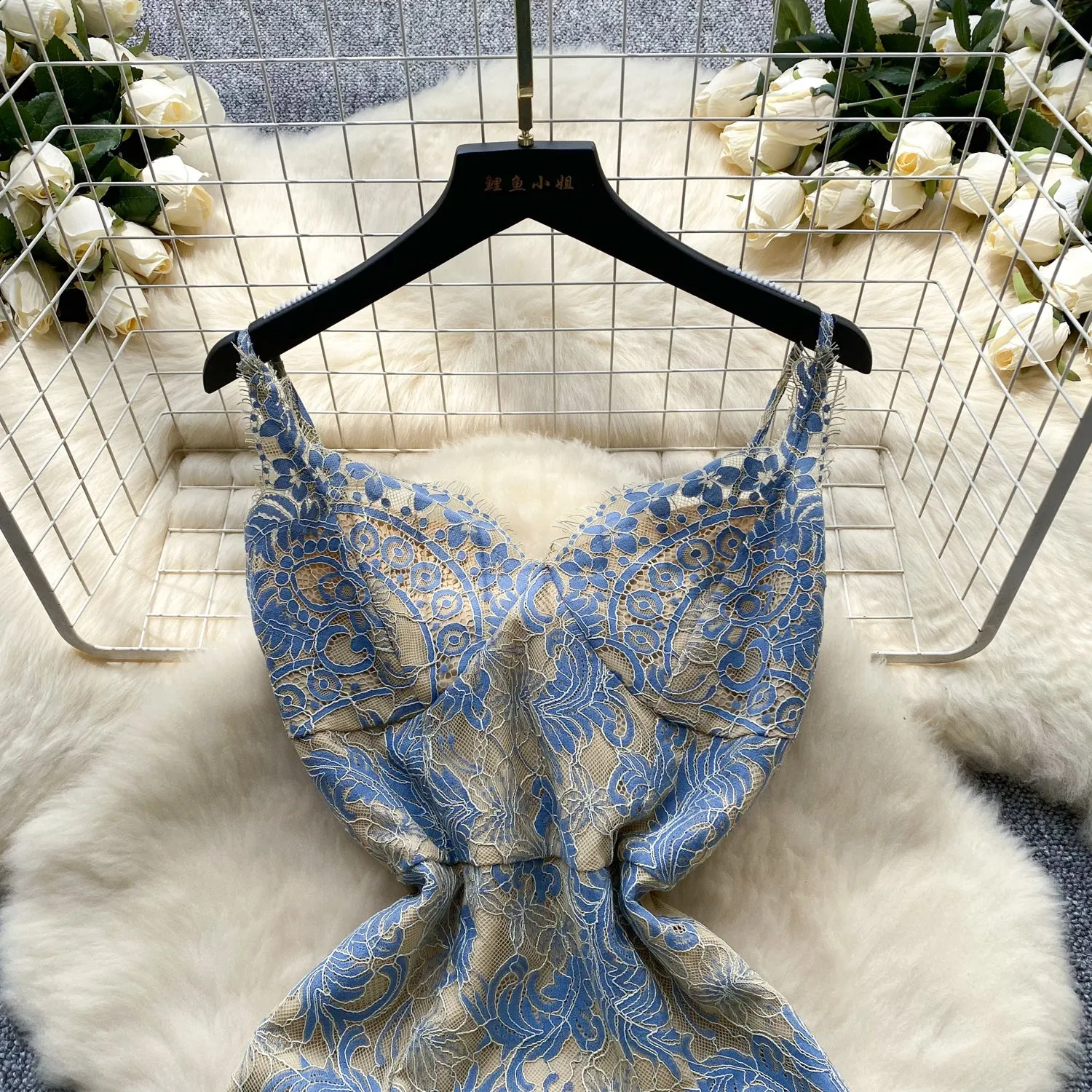 Premium Lace Embroidered Slip Dress