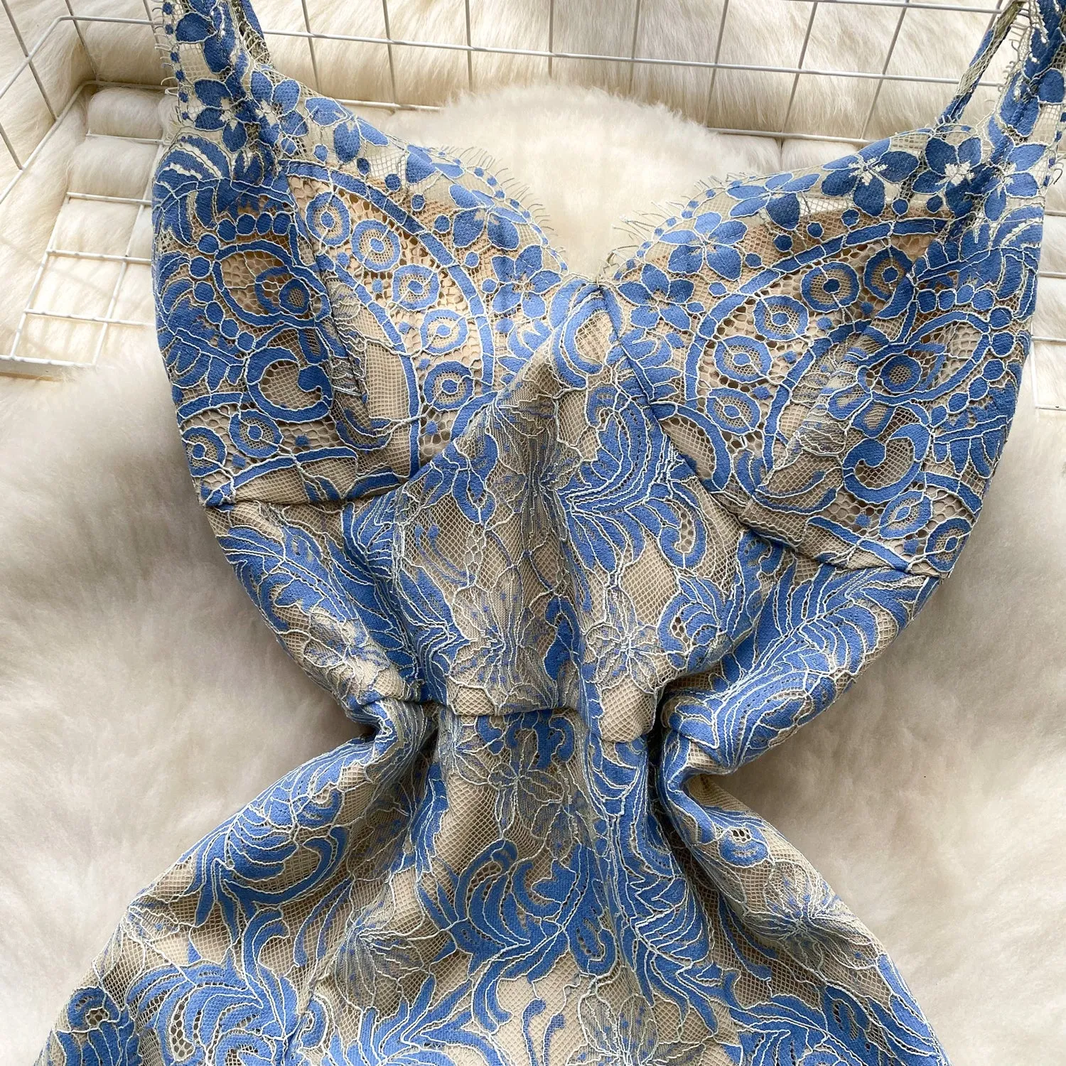 Premium Lace Embroidered Slip Dress