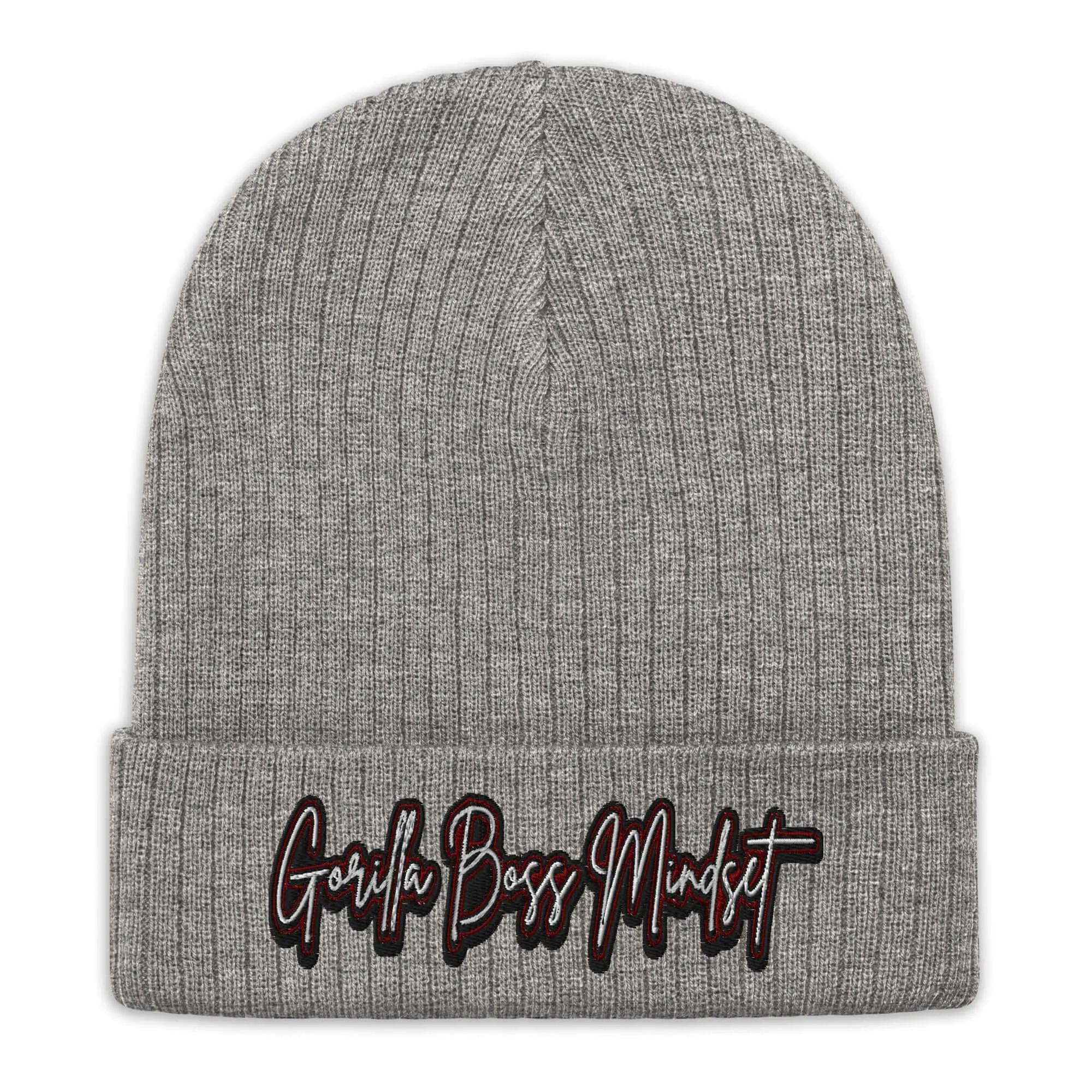 "Gorilla Boss Mindset" Ribbed knit beanie (Color options available)