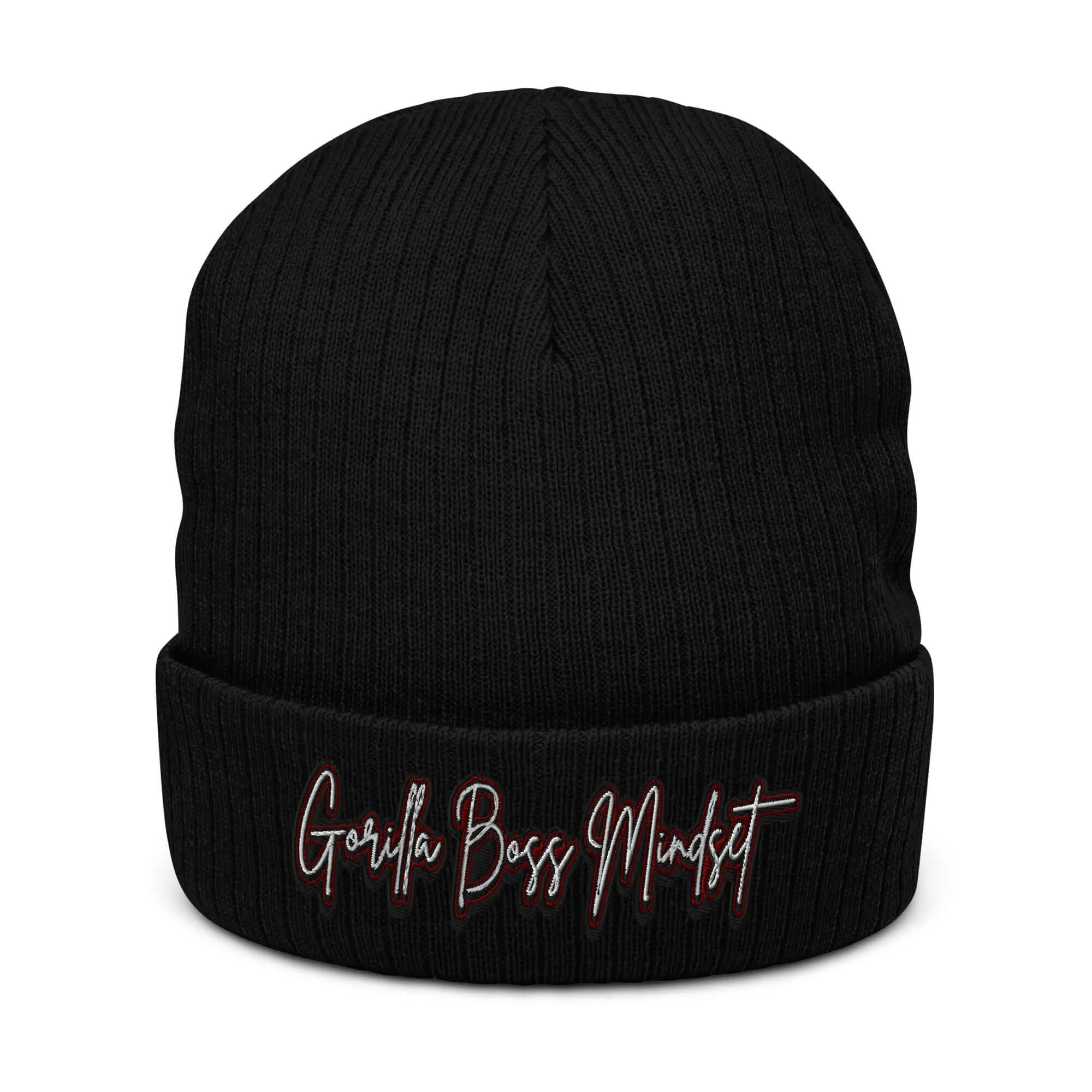 "Gorilla Boss Mindset" Ribbed knit beanie (Color options available)