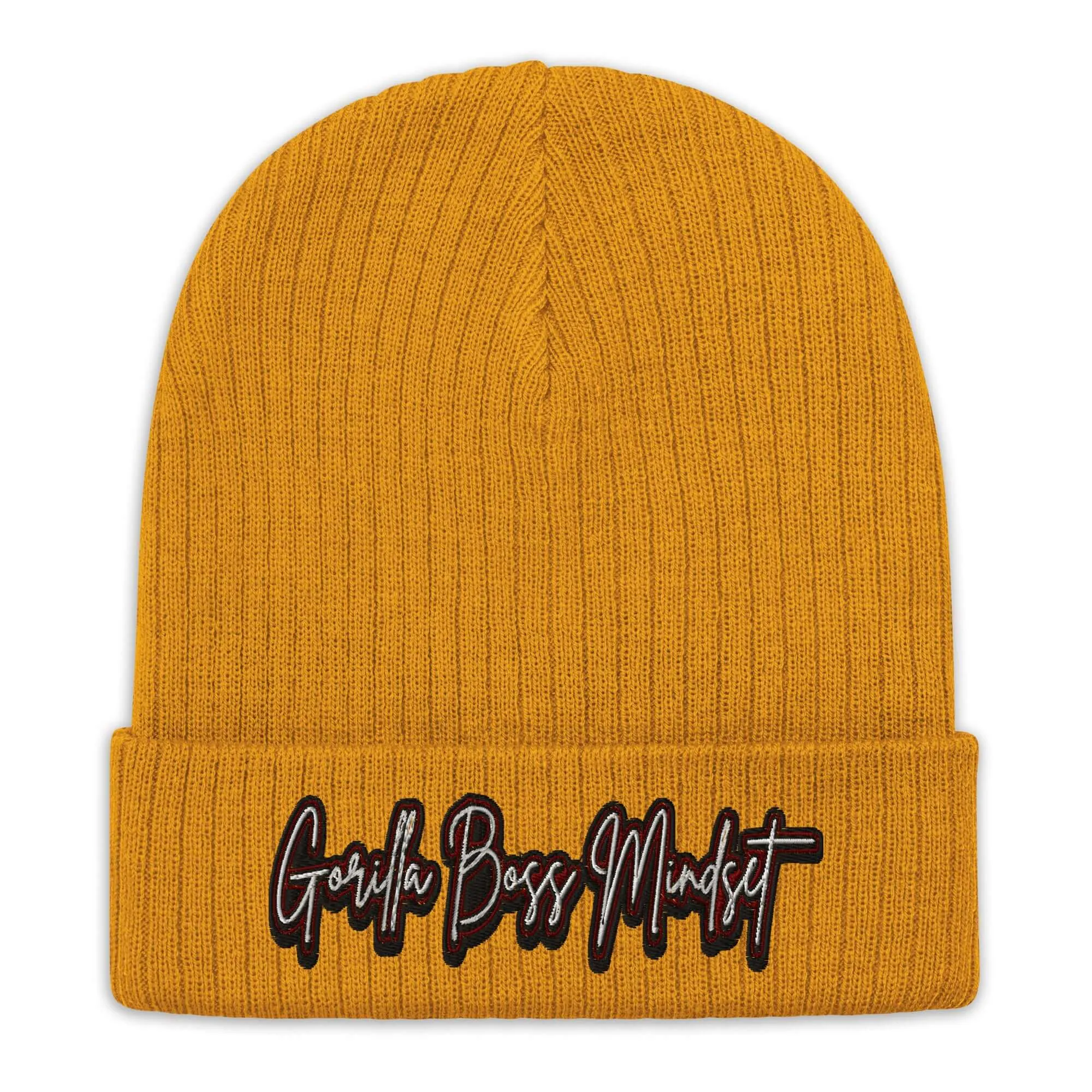 "Gorilla Boss Mindset" Ribbed knit beanie (Color options available)
