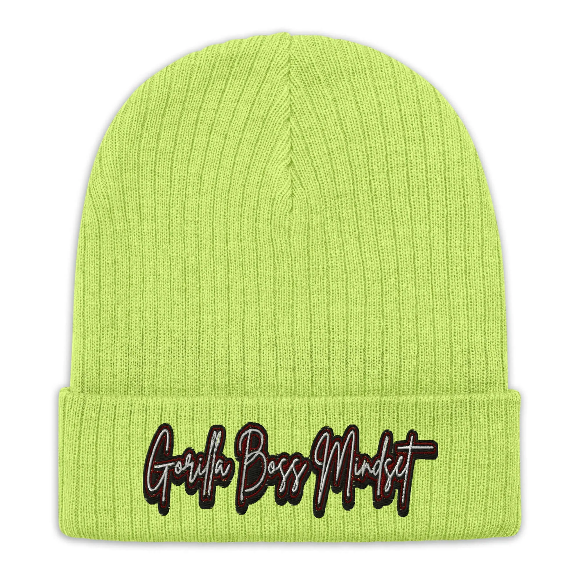 "Gorilla Boss Mindset" Ribbed knit beanie (Color options available)