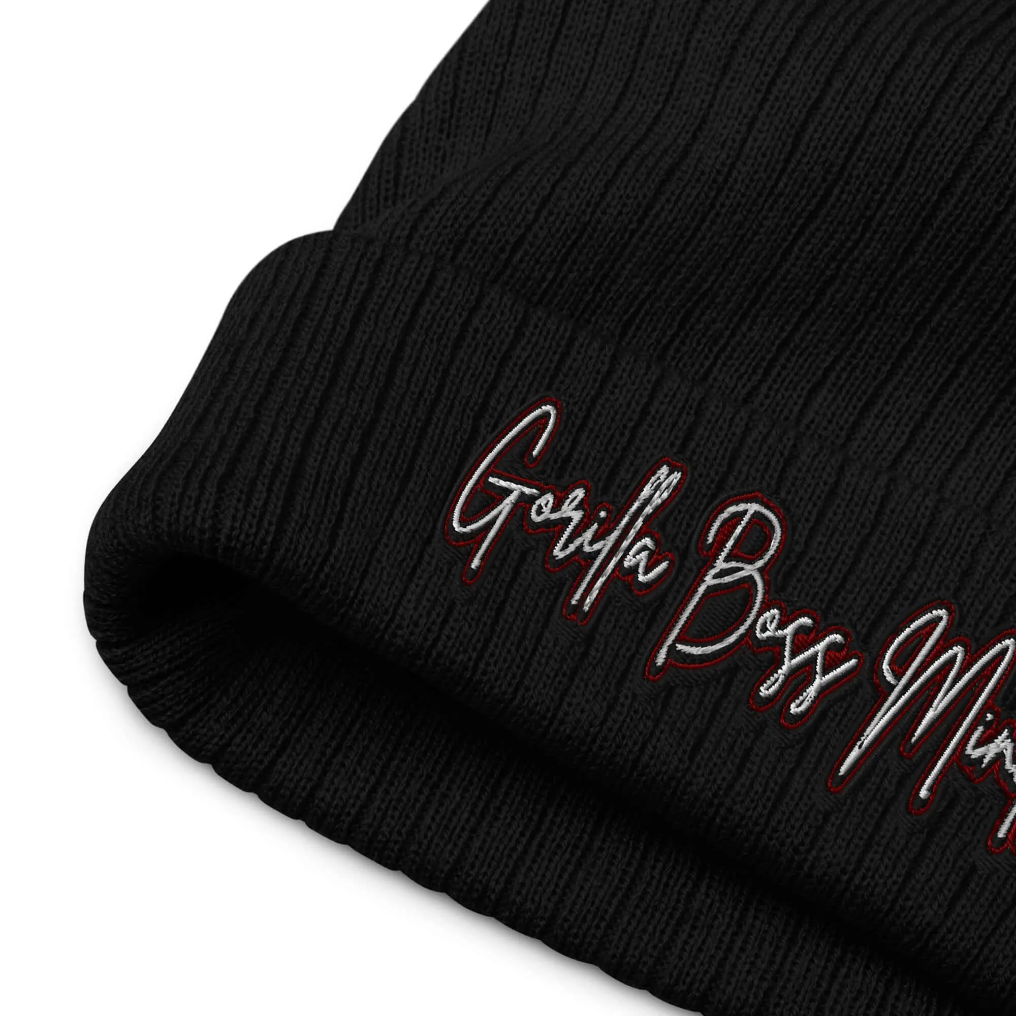 "Gorilla Boss Mindset" Ribbed knit beanie (Color options available)