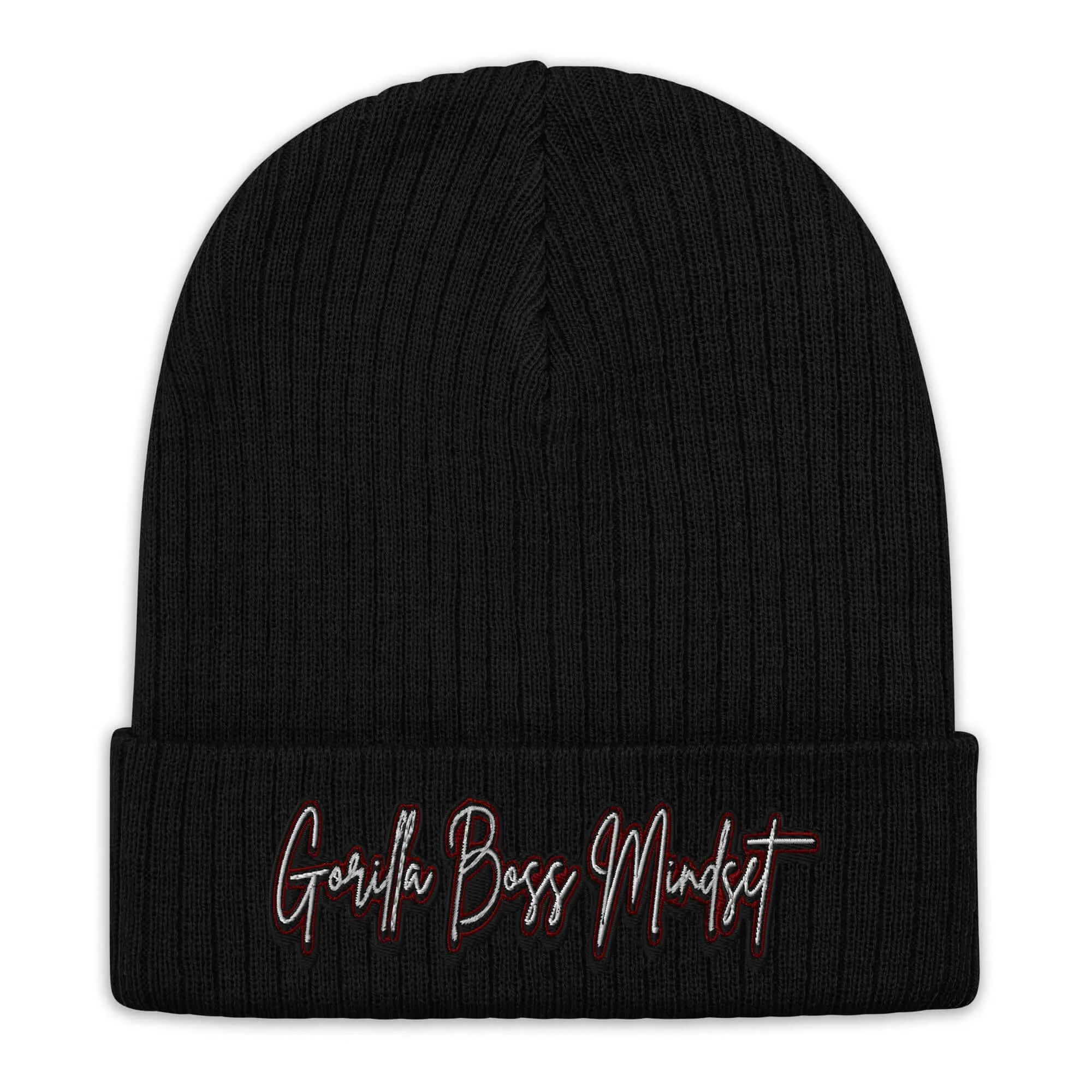 "Gorilla Boss Mindset" Ribbed knit beanie (Color options available)