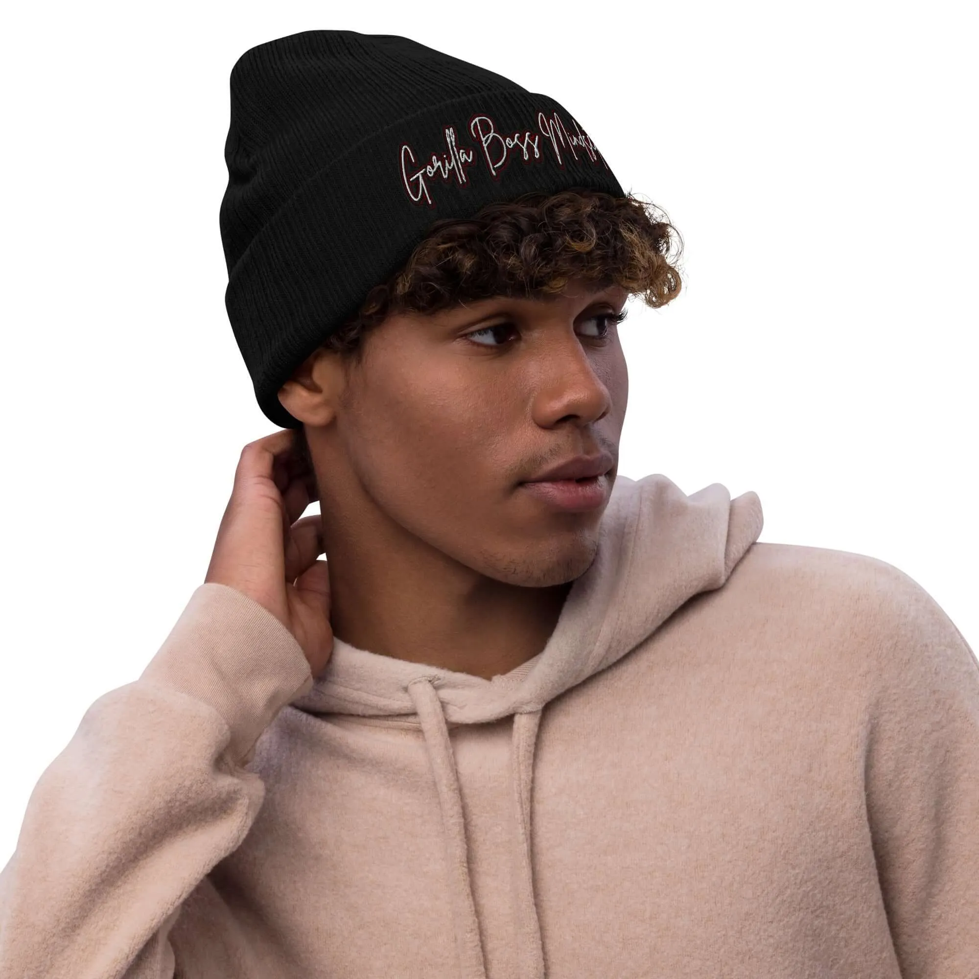 "Gorilla Boss Mindset" Ribbed knit beanie (Color options available)