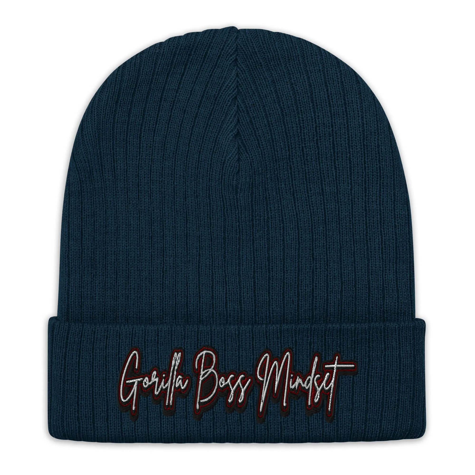 "Gorilla Boss Mindset" Ribbed knit beanie (Color options available)