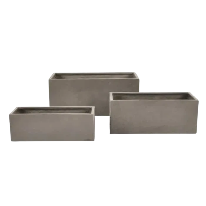 Raw Concrete Rectangular Planter