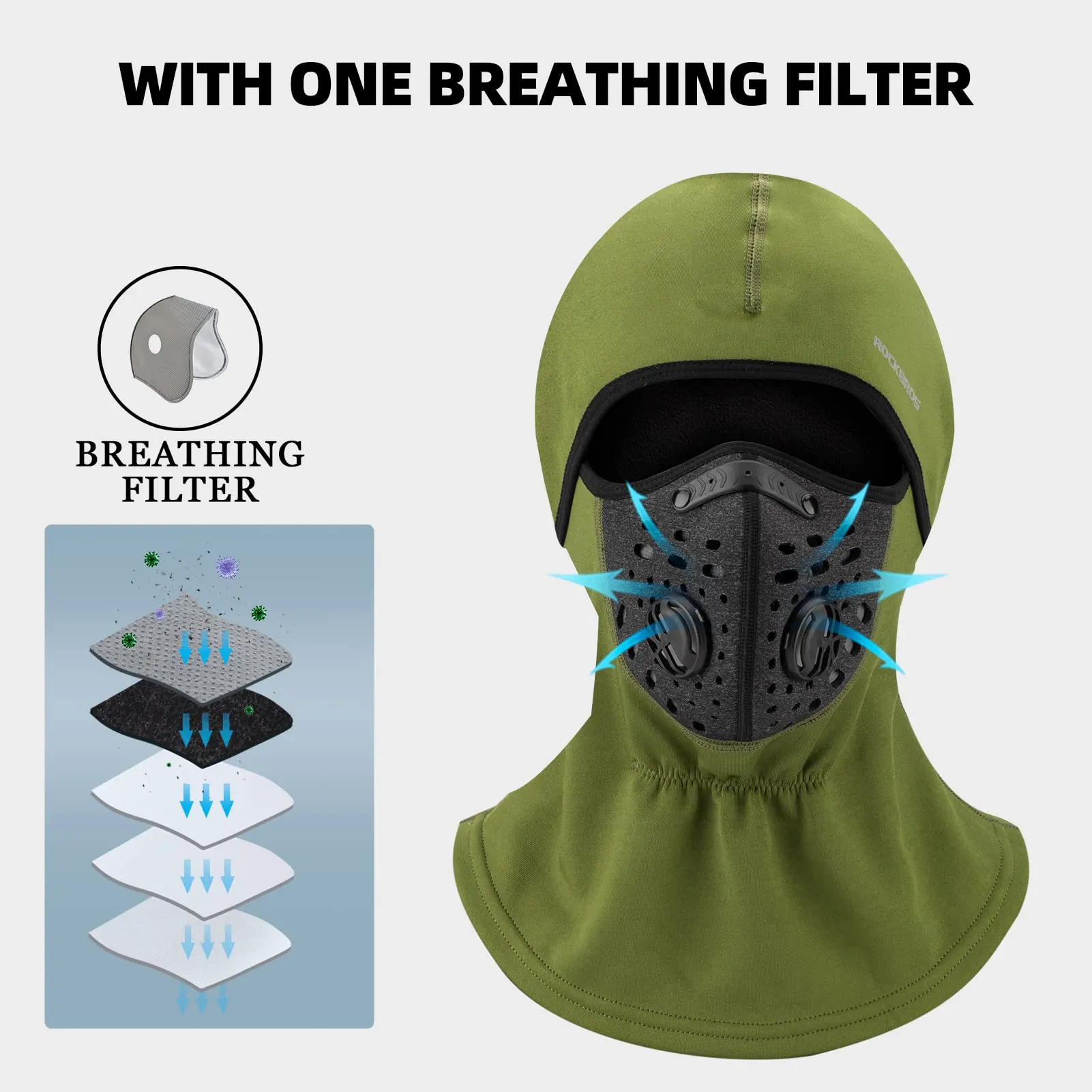ROCKBROS Ski Mask Balaclava Winter Mask for Men Baclava Cold Weather Thermal