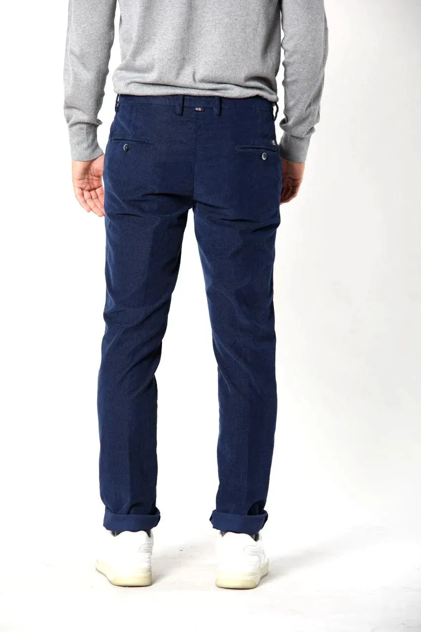 Royal Blue Baby Cord Slim Fit Stretch Chino - Mason's