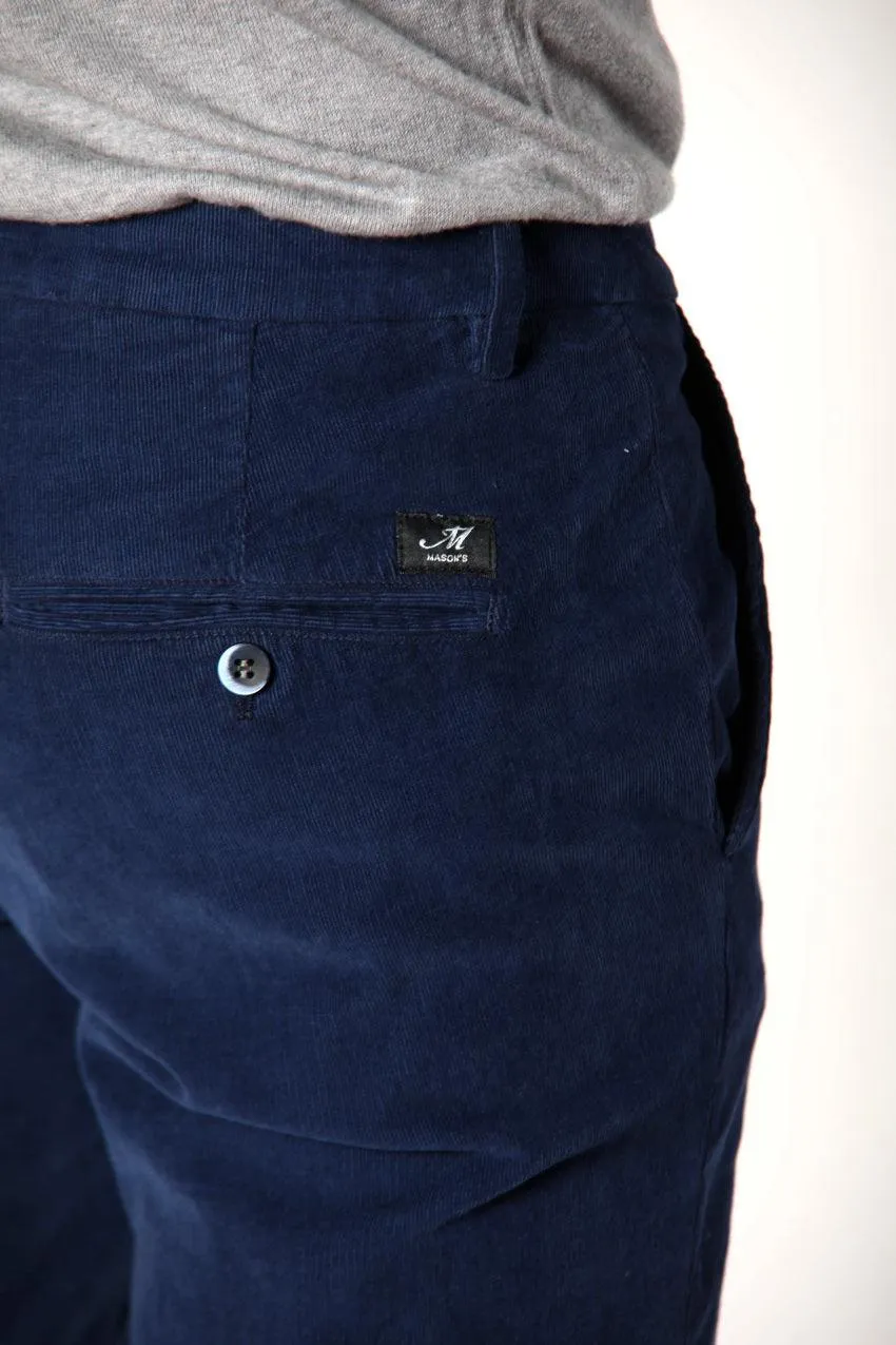 Royal Blue Baby Cord Slim Fit Stretch Chino - Mason's