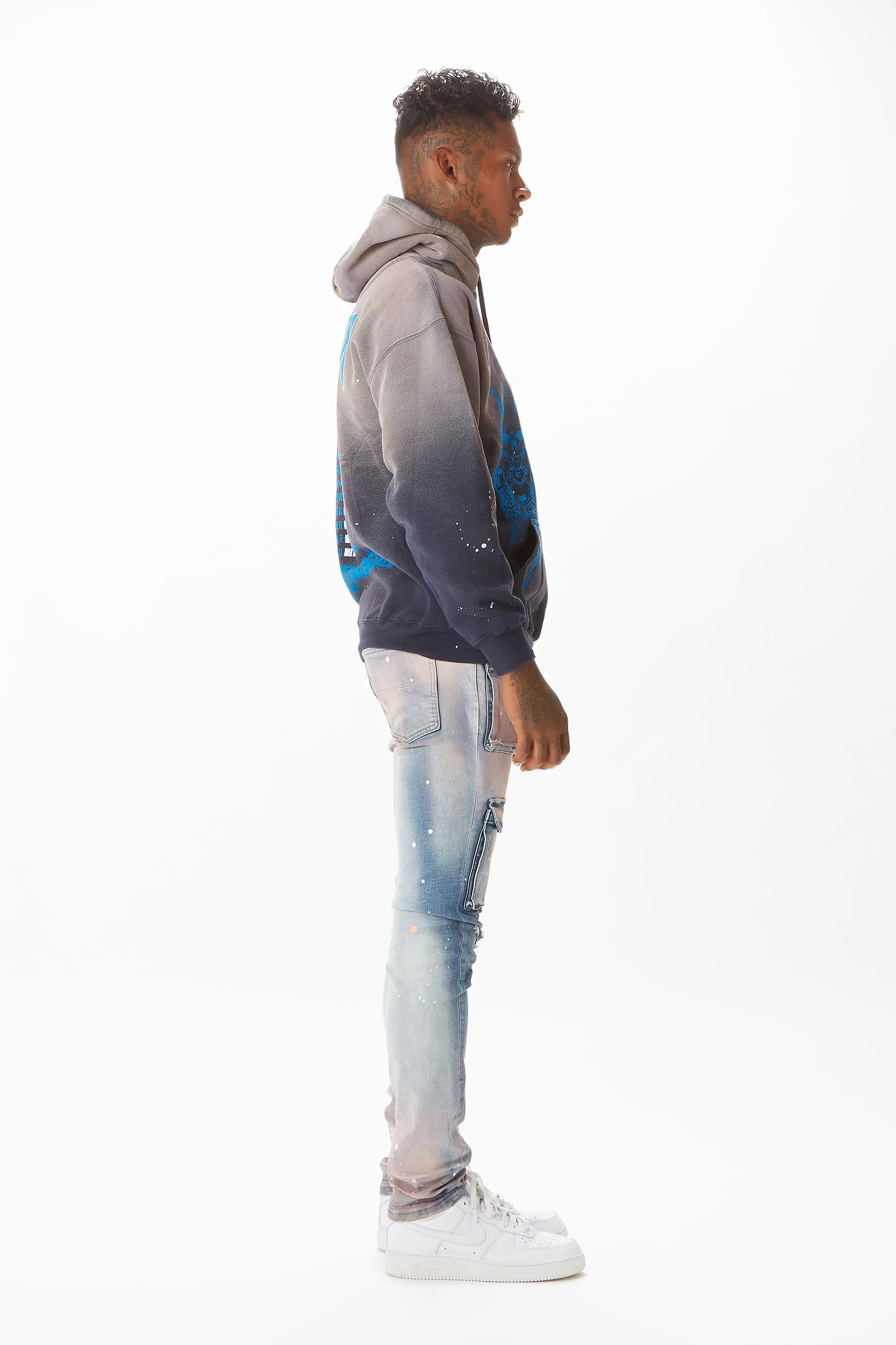 Sabbath Navy Graphic Printed Hoodie