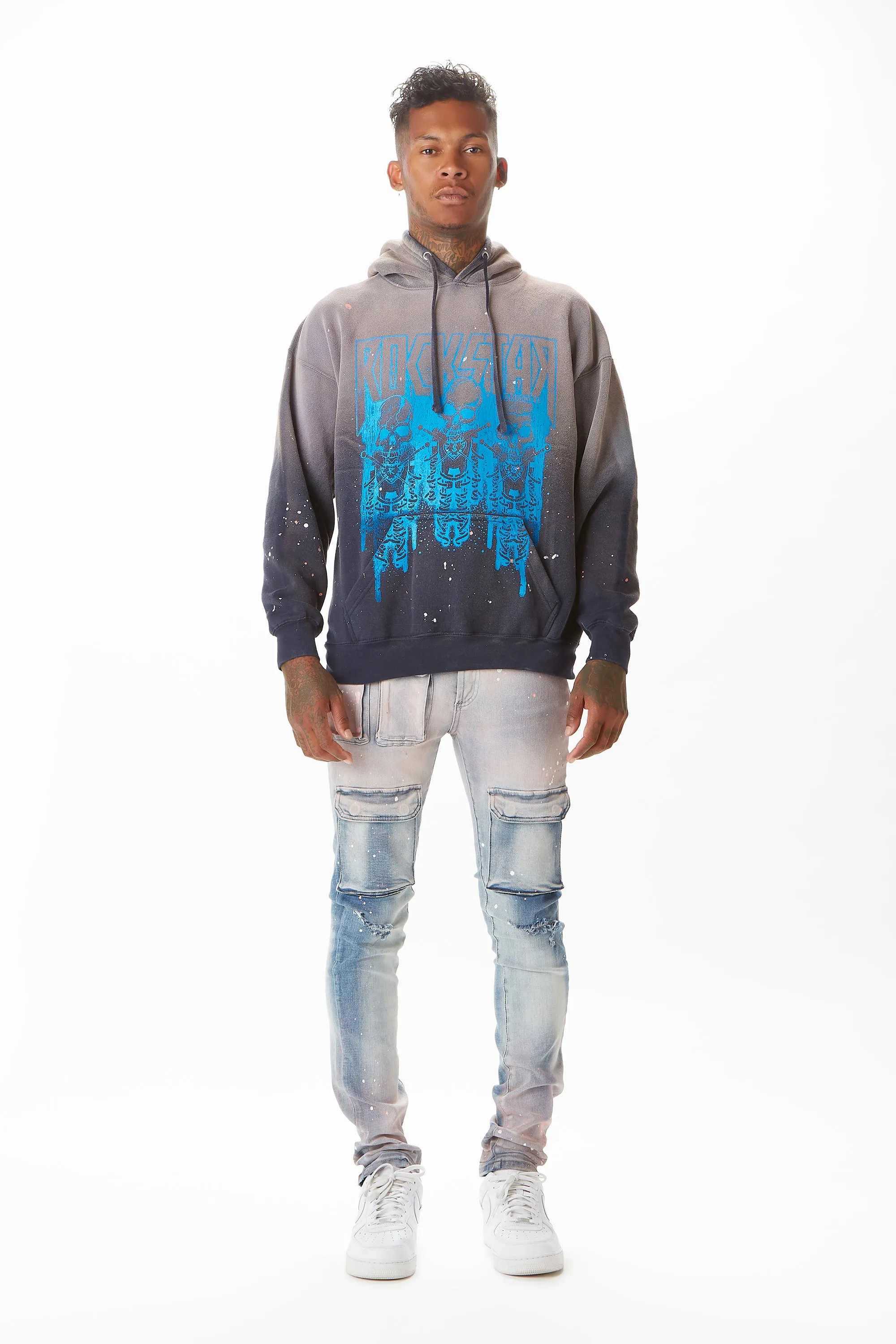 Sabbath Navy Graphic Printed Hoodie