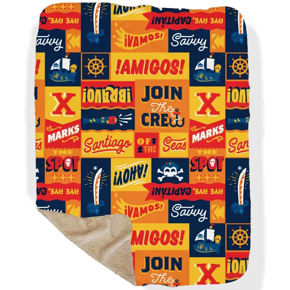 Santiago of the Seas Pattern Sherpa Blanket