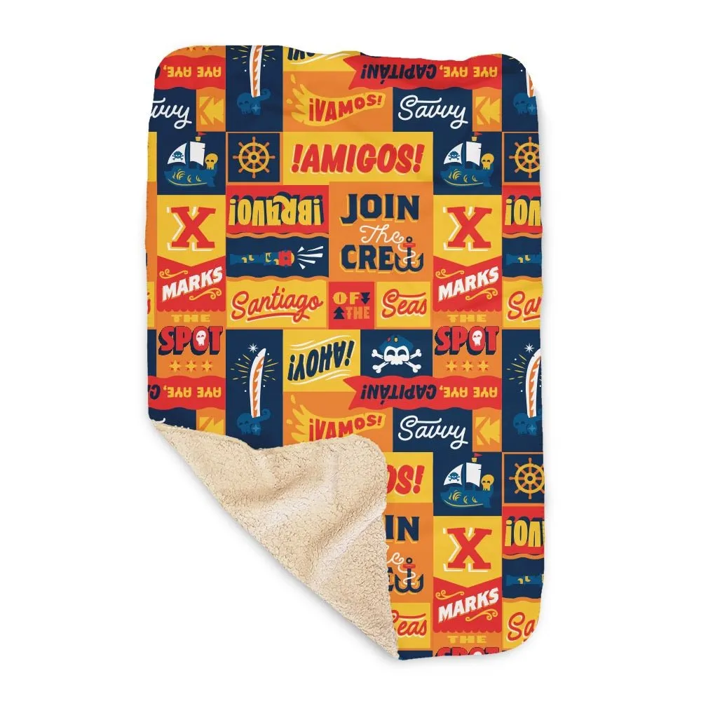 Santiago of the Seas Pattern Sherpa Blanket