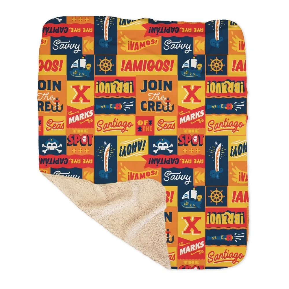 Santiago of the Seas Pattern Sherpa Blanket
