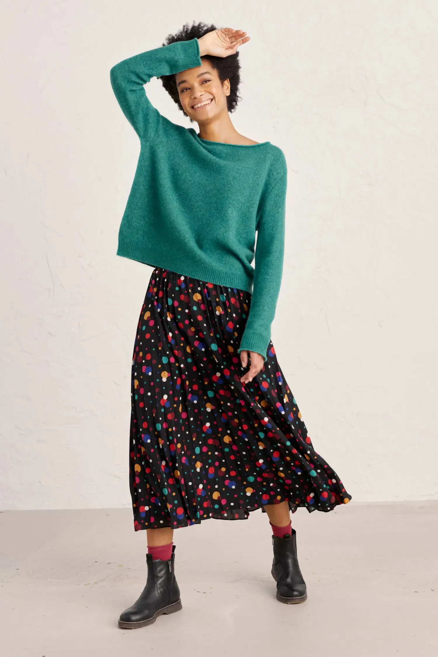 Seasalt Cornwall Lily bell jumper hepworth green