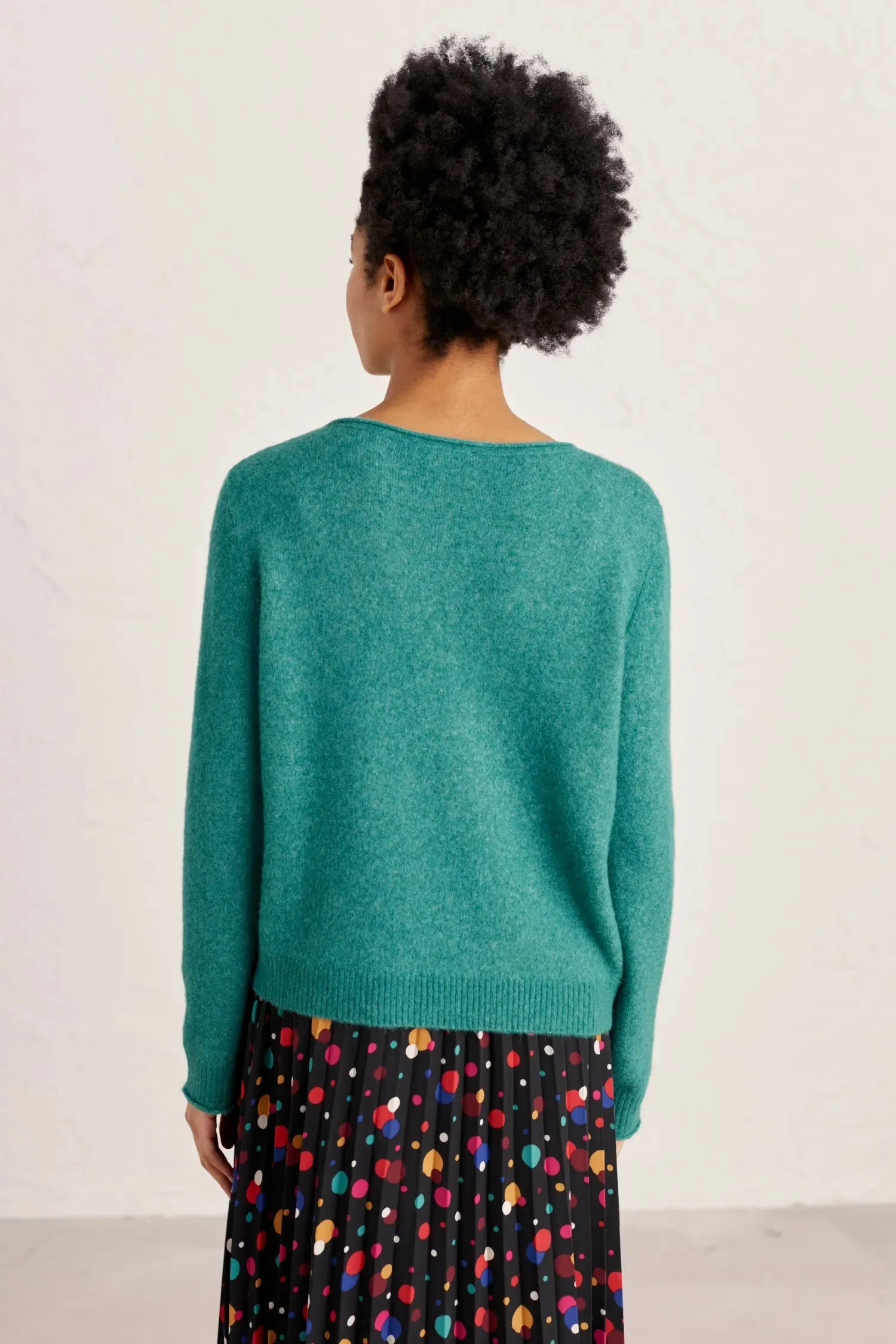 Seasalt Cornwall Lily bell jumper hepworth green