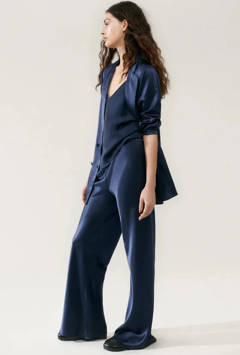 Silk Laundry Bias Cut Pants Midnight