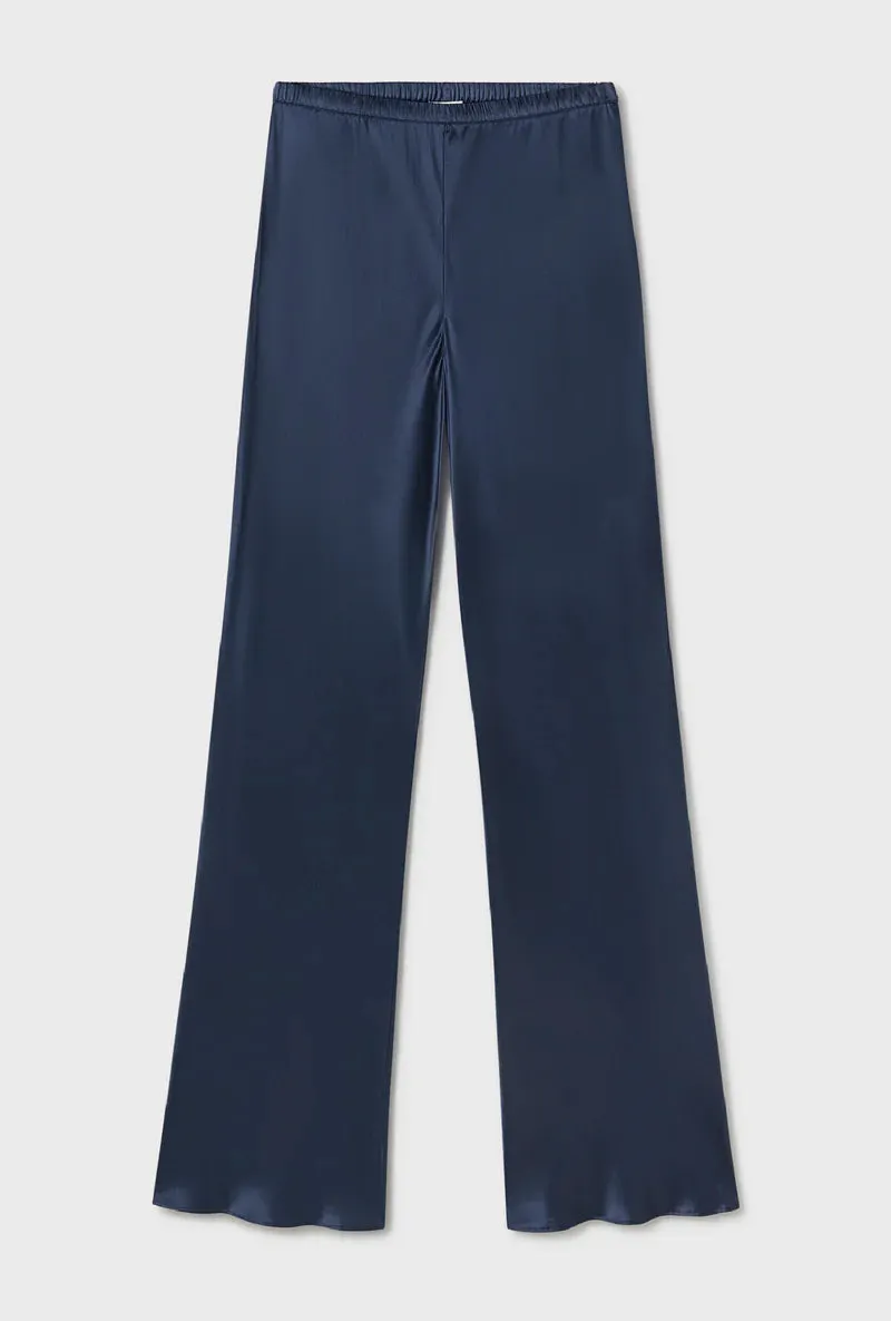 Silk Laundry Bias Cut Pants Midnight
