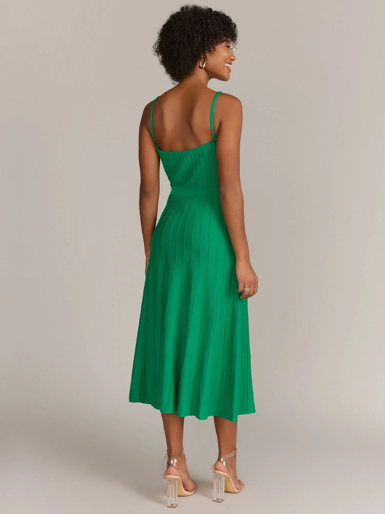 Sleeveless Ribbed Midi Slip Dress