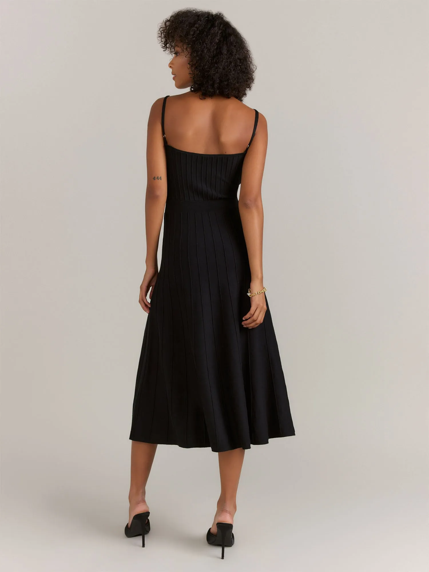 Sleeveless Ribbed Midi Slip Dress