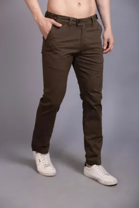 Slim fit cotton chinos-Dark Brown