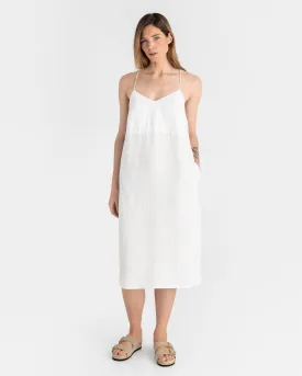 Slip linen dress MARFA in White