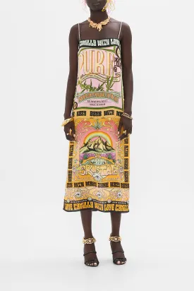 SQUARE NECK MIDI DRESS LETS CHASE RAINBOWS