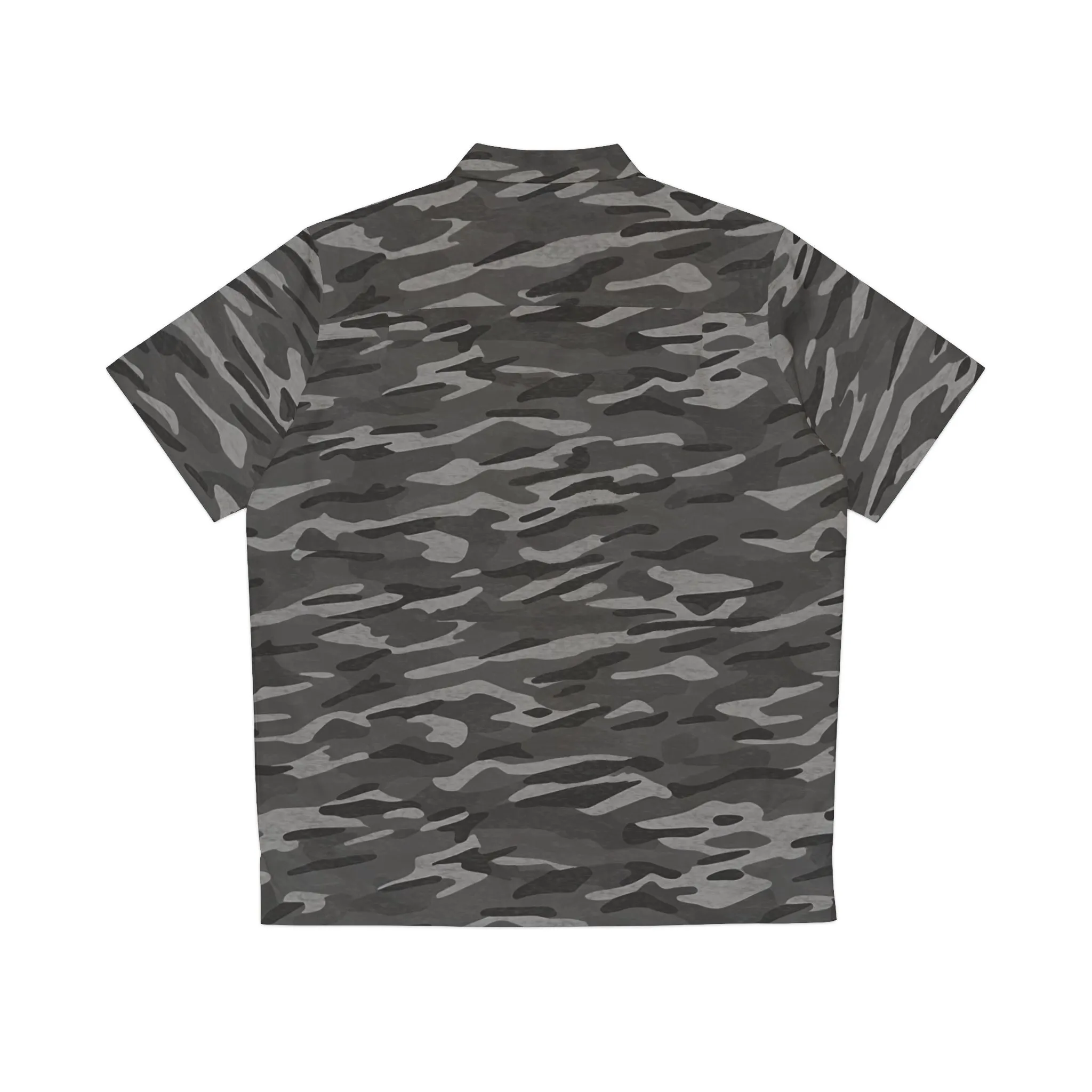 Stripe Camo Dark Grey Men's Hawaiian Shirt
