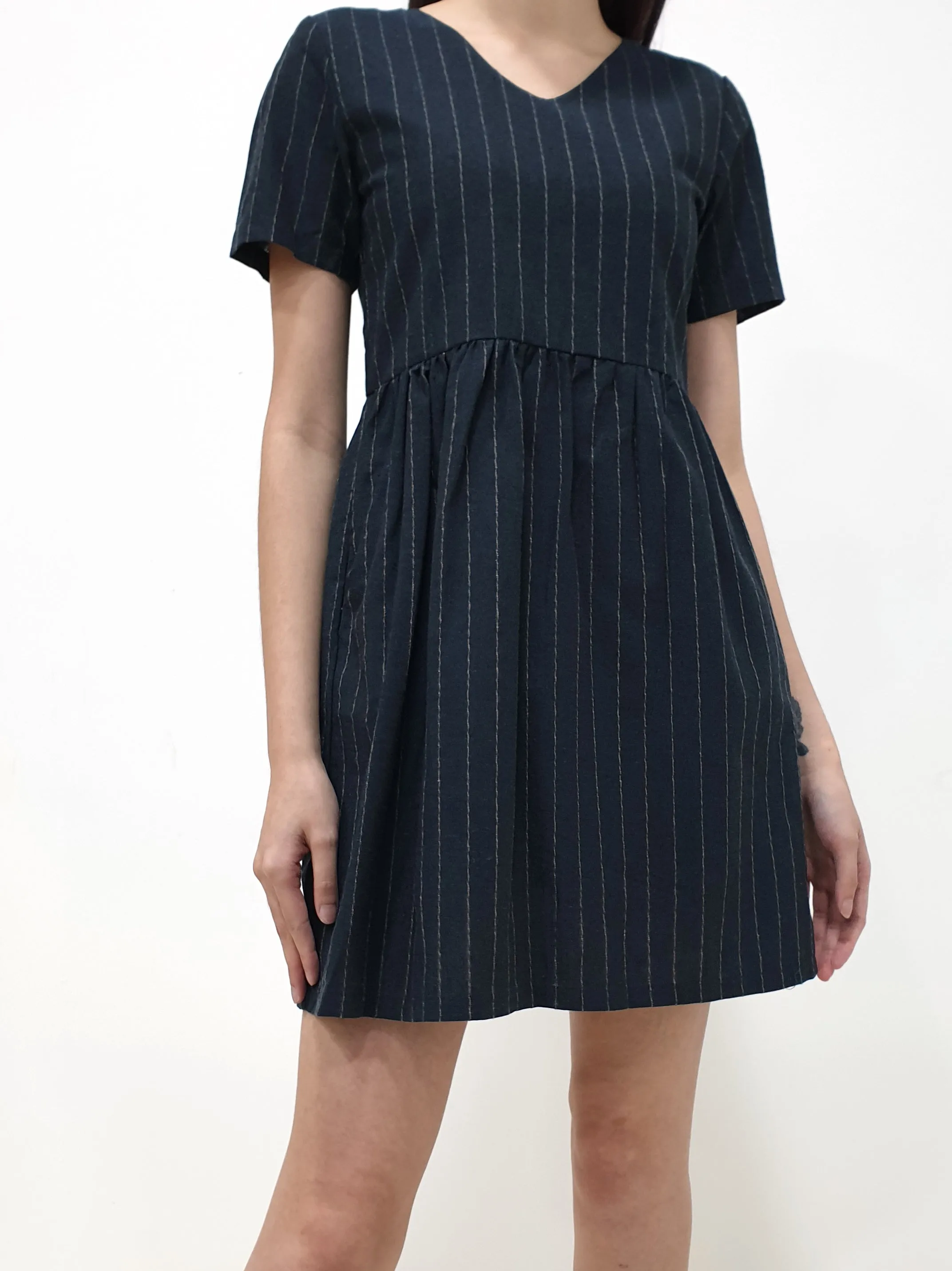 Stripes Babydoll Dress - Blue