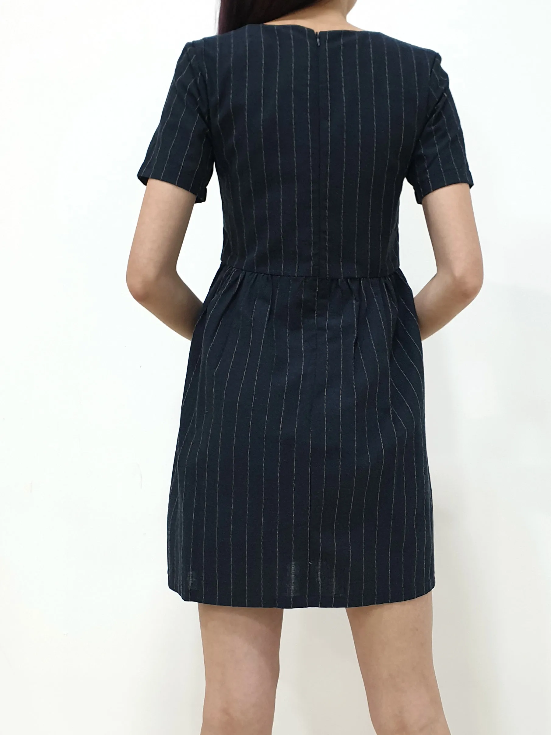 Stripes Babydoll Dress - Blue