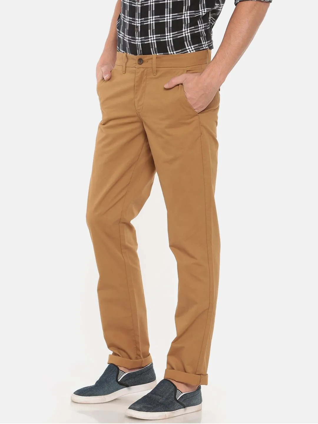 T-Base Men Brown Core Chinos Trousers