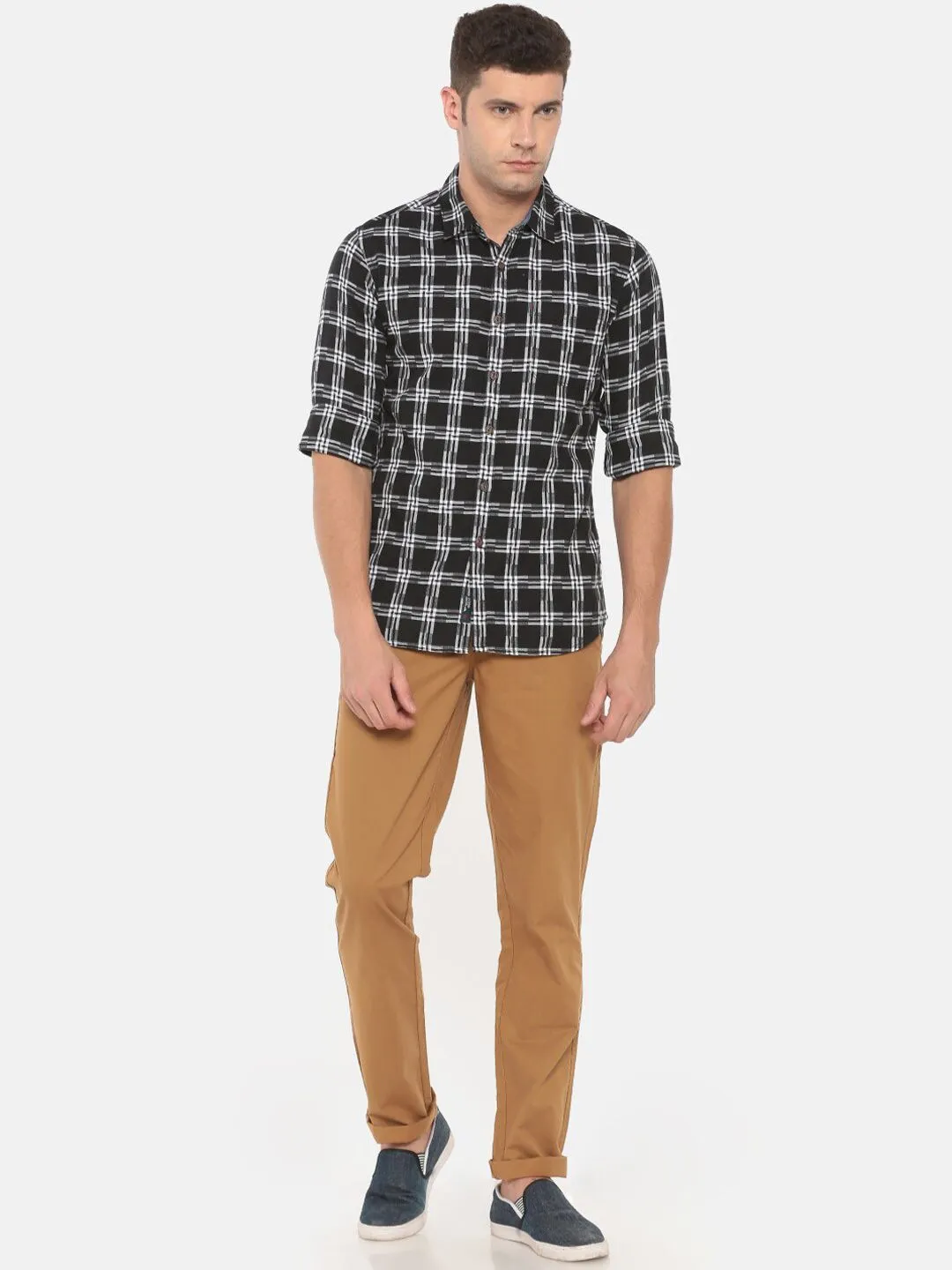 T-Base Men Brown Core Chinos Trousers
