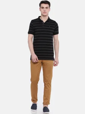 T-Base Men Brown Easy Wash Chinos Trousers