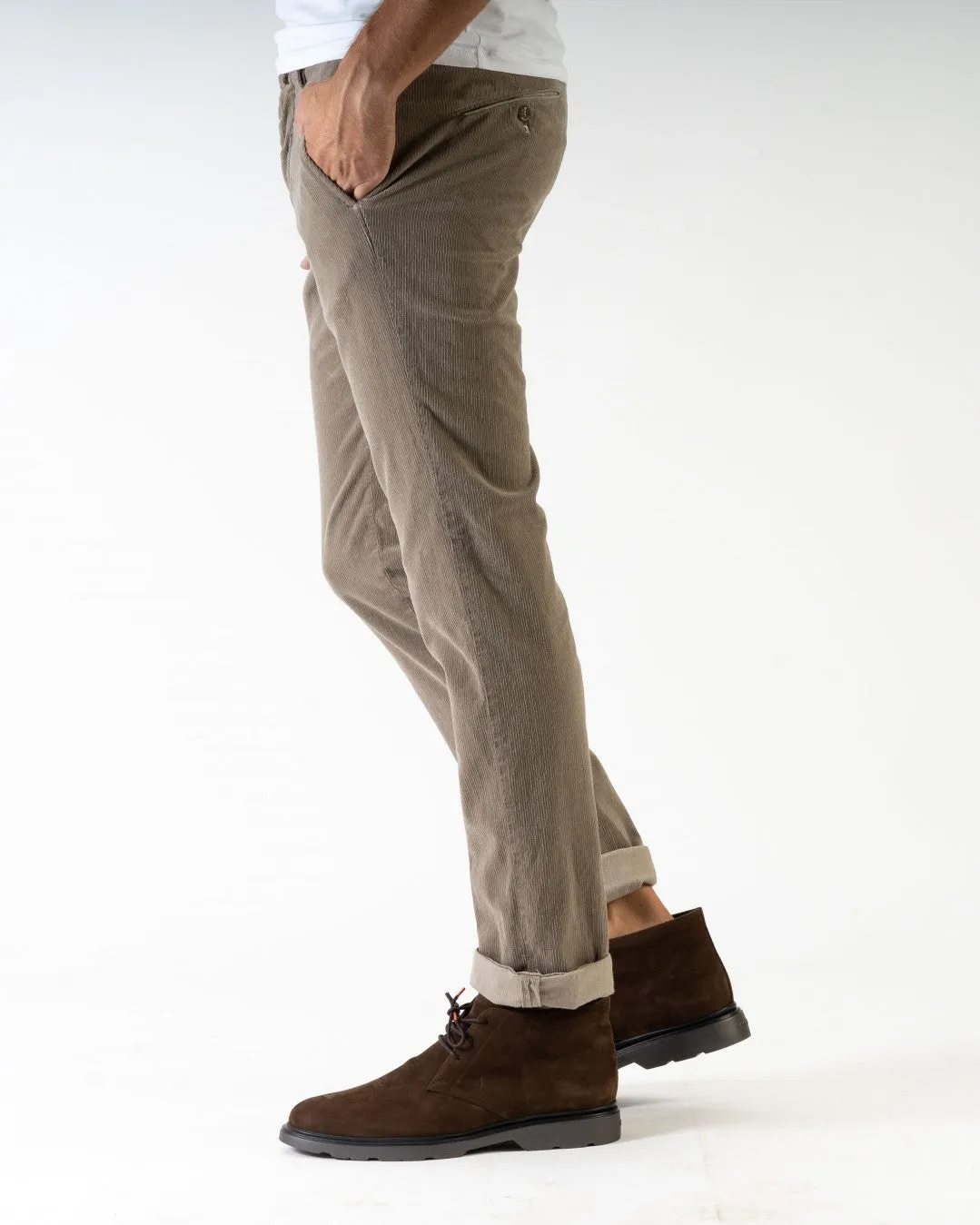 Tan Baby Cord Slim Fit Stretch Chino - Mason's