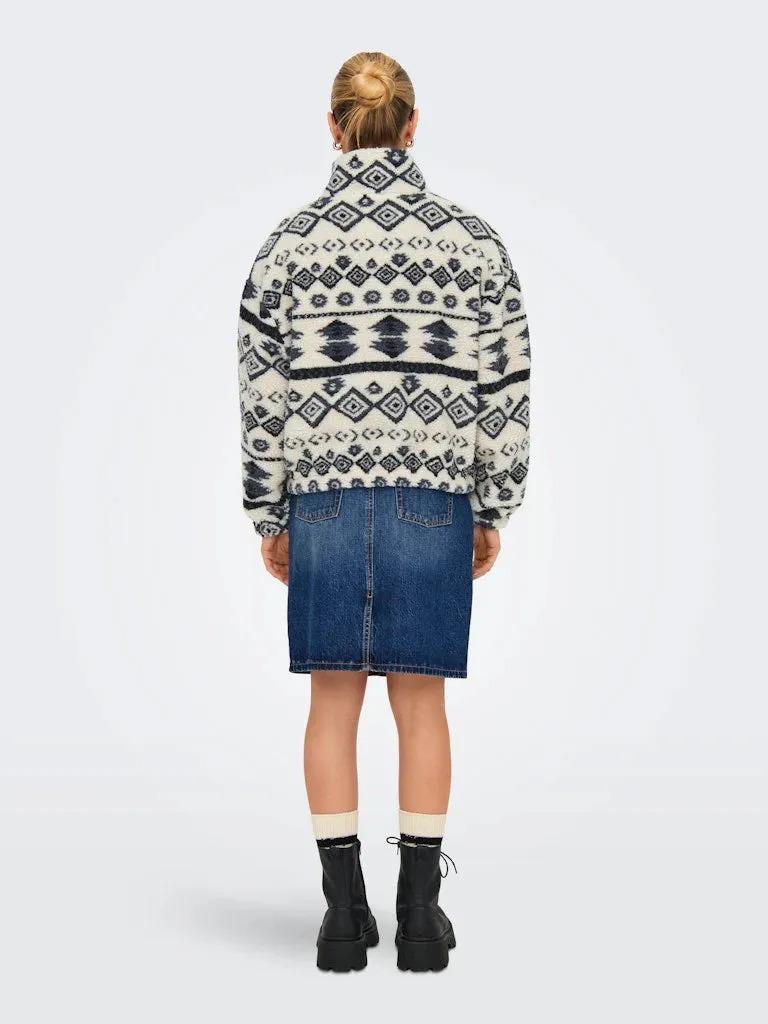 The Janne Print Teddy Halfzip