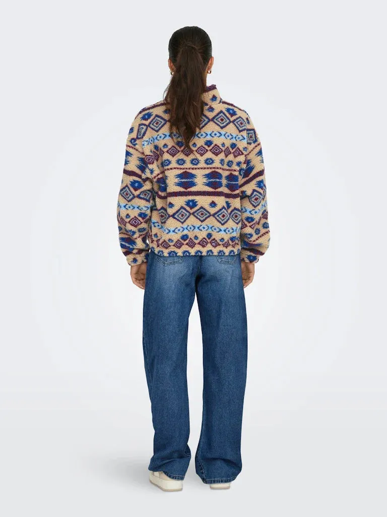The Janne Print Teddy Halfzip