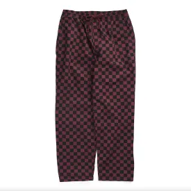VANS RANGE BAGGY TAPERED ELASTIC WAIST PANTS - GRAPE BLACK CHECKERBOARD