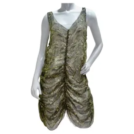 Vintage Jean Paul Gaultier Printed Ruched Slip Dress